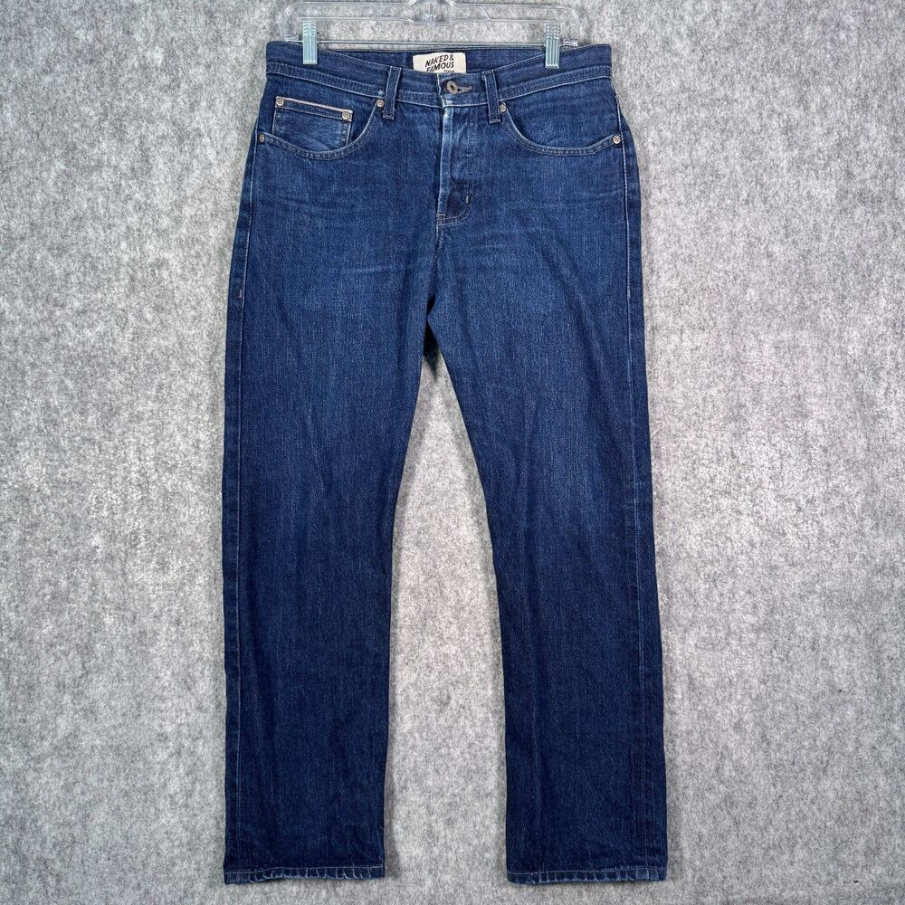 Naked Famous Weird Guy Selvedge Jeans Mens 32x30 Blue Indigo Japanese Denim